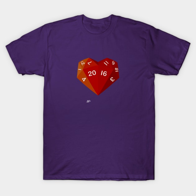 HeartDice - The d20 of love T-Shirt by GeekGiftGallery